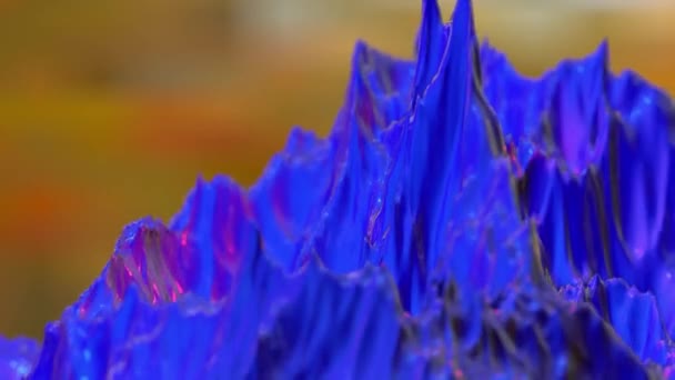 surface brillante bleue est ondulée déformée. fond animé abstrait rendu 3d 