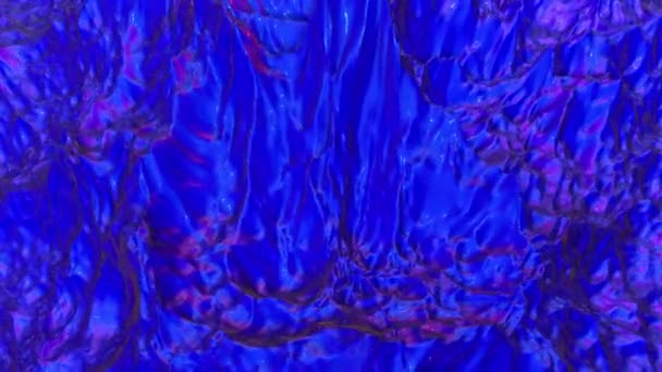 Superfície Brilhante Azul Deformada Ondulando Abstrato Animado Fundo Renderização — Vídeo de Stock