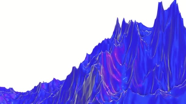 青い光沢のある表面は 起伏のある変形です 抽象的なアニメーションの背景 レンダリング — ストック動画