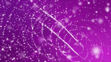 Beyaz parçacıklar menekşe radyasyon yavaş hareket ile. 3D render