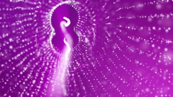 Partículas Blancas Con Radiación Violeta Moviéndose Lentamente Renderizado — Vídeos de Stock