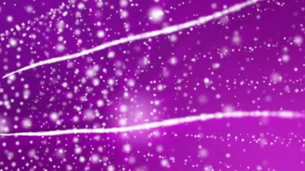 Weiße Teilchen Mit Violetter Strahlung Die Sich Langsam Bewegen Darstellung — Stockvideo