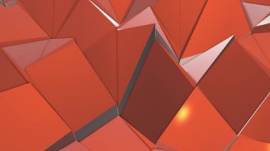 turuncu düşük poli uçak yavaş yavaş bozulmayı. 3D render