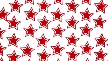 kırmızı üç boyutlu yıldız beyaz bir arka plan bir eksen etrafında döner. 3D render