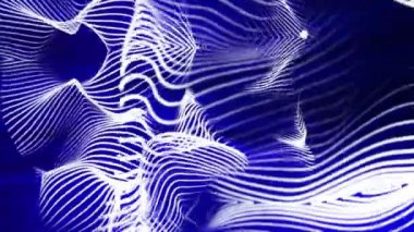 hafif parçacıklar mavi ışınları yavaş hareket karşı siyah bir arka plan ile. Soyut animasyon. 3D render