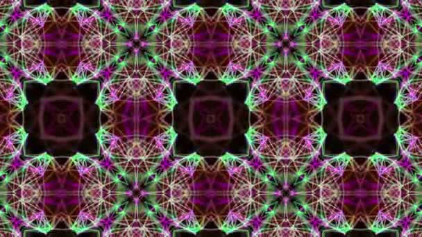 Abstraktní Pozadí Kaleidoskop Geometrické Obrazce Vykreslování — Stock video