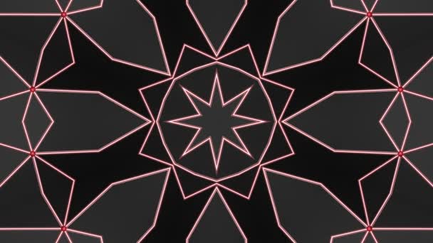 Abstraktní Pozadí Kaleidoskop Geometrické Obrazce Vykreslování — Stock video