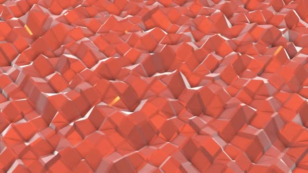 Pomarańczowy Low Poly Samolot Powoli Deformacji Renderowania — Wideo stockowe