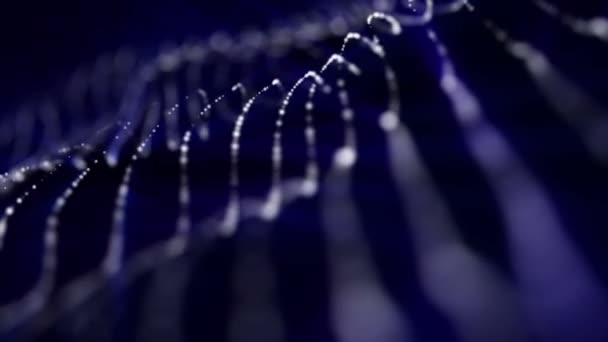 Particules Lumière Avec Des Rayons Bleus Déplaçant Lentement Sur Fond — Video