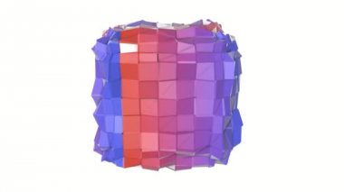 Pembe ve mor düşük poli arka plan. Soyut animasyon. 3D render