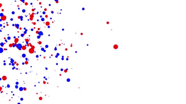 Czerwony Niebieski Okrągły Cząstek Poruszających Się Białym Tle Abstrakcyjna Animacja — Wideo stockowe