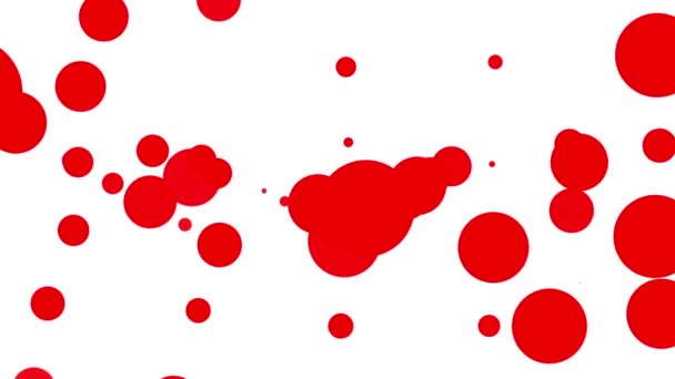 Red Particles Moving White Background Abstract Animation Rendering — Stock Video