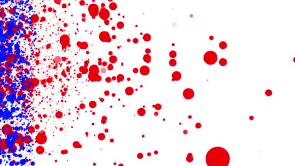 Červené Kulaté Částice Pohybující Bílém Podkladě Abstraktní Animace Vykreslování — Stock video