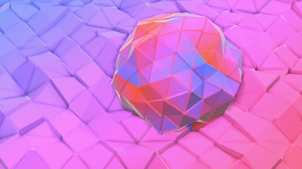 Fondo Polivinílico Bajo Rosa Púrpura Animación Abstracta Renderizado — Vídeo de stock