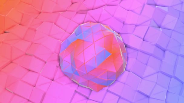 Rose et violet bas fond poly. animation abstraite. Rendu 3d 