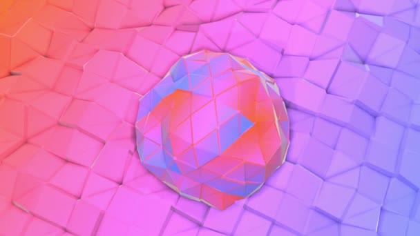 Fondo Polivinílico Bajo Rosa Púrpura Animación Abstracta Renderizado — Vídeo de stock