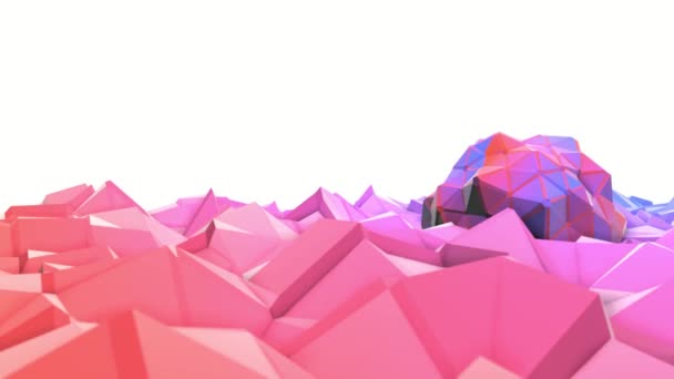 Różowe Fioletowe Low Poly Tła Abstrakcyjna Animacja Renderowania — Wideo stockowe