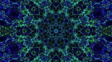 Parçacıklar bir siyah arka plan üzerinde uçan animasyonlu arka plan soyut. 3D render.