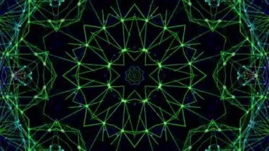 Parçacıklar bir siyah arka plan üzerinde uçan animasyonlu arka plan soyut. 3D render.