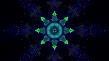 Parçacıklar bir siyah arka plan üzerinde uçan animasyonlu arka plan soyut. 3D render.