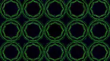 Parçacıklar bir siyah arka plan üzerinde uçan animasyonlu arka plan soyut. 3D render.