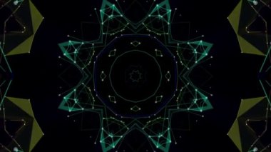 Parçacıklar bir siyah arka plan üzerinde uçan animasyonlu arka plan soyut. 3D render.