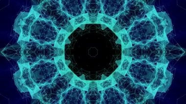 Parçacıklar bir siyah arka plan üzerinde uçan animasyonlu arka plan soyut. 3D render.