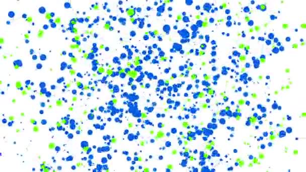 Blue Green Particles Flying White Background Abstract Animation Rendering — Stock Video