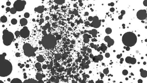 Grigio Rotondo Particelle Volanti Sfondo Bianco Animazione Rappresentazione Astratta — Video Stock