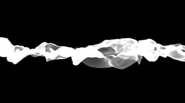 Siyah bir arka plan üzerinde deforme beyaz üç boyutlu soyut uçak. 3D render