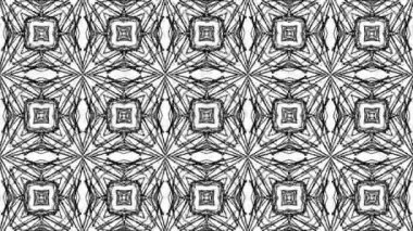 yavaş yavaş hareketli beyaz bir arka plan üzerinde siyah üç boyutlu soyut rakam. kaleydoskop etkisi. 3D render