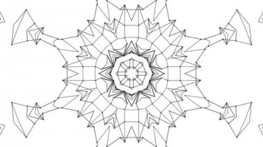 yavaş yavaş hareketli beyaz bir arka plan üzerinde siyah üç boyutlu soyut rakam. kaleydoskop etkisi. 3D render