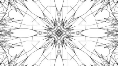 yavaş yavaş hareketli beyaz bir arka plan üzerinde siyah üç boyutlu soyut rakam. kaleydoskop etkisi. 3D render