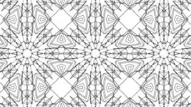 yavaş yavaş hareketli beyaz bir arka plan üzerinde siyah üç boyutlu soyut rakam. kaleydoskop etkisi. 3D render