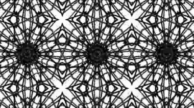 yavaş yavaş hareketli beyaz bir arka plan üzerinde siyah üç boyutlu soyut rakam. kaleydoskop etkisi. 3D render
