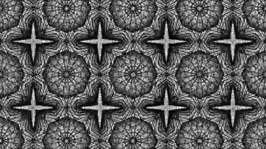 yavaş yavaş hareketli beyaz bir arka plan üzerinde siyah üç boyutlu soyut rakam. kaleydoskop etkisi. 3D render