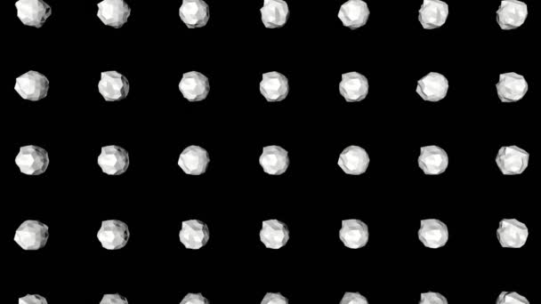 Белые Абстрактные Низкие Формы Полиомиелита Вращаются Черном Фоне Рендеринг — стоковое видео