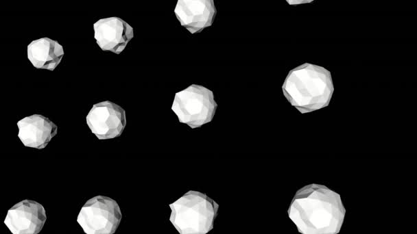 Blanc Abstrait Formes Basses Poly Filant Sur Fond Noir Rendu — Video