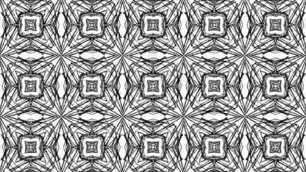 figure abstraite tridimensionnelle noire se déplaçant lentement sur un fond blanc. effet kaléidoscope. Rendu 3d 