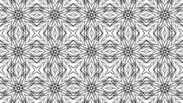 黒三次元抽象的な図は白地にゆっくりと移動します 万華鏡のエフェクト レンダリング — ストック動画