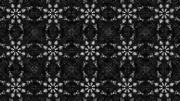 Fekete Háromdimenziós Elvont Alak Lassan Mozgó Fehér Alapon Kaleidoszkóp Hatása — Stock videók