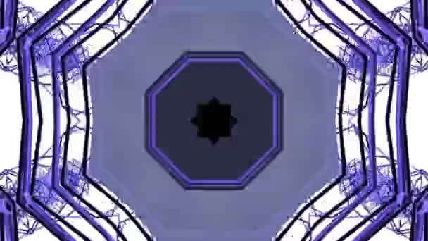 Blue Abstract Animated Background Kaleidoscope Effect Rendering — Stock Video