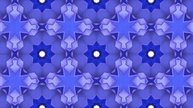 mavi animasyonlu arka plan. kaleydoskop etkisi. 3D render