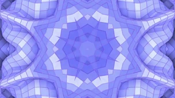 Blauw Abstract Geanimeerde Achtergrond Caleidoscoop Effect Rendering — Stockvideo
