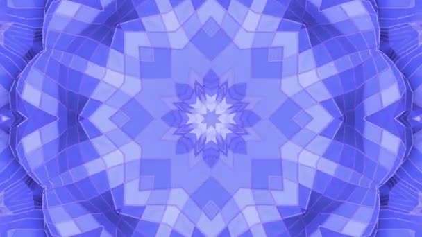 Blue Abstract Animated Background Kaleidoscope Effect Rendering — Stock Video
