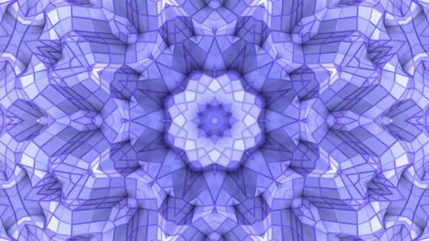 Blue Abstract Animated Background Kaleidoscope Effect Rendering — Stock Video