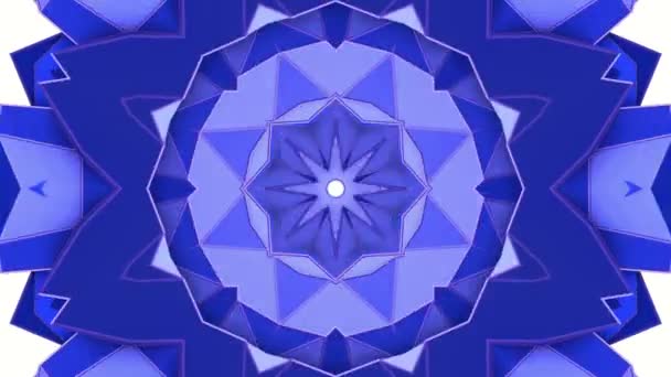 Blue Abstract Animated Background Kaleidoscope Effect Rendering — Stock Video