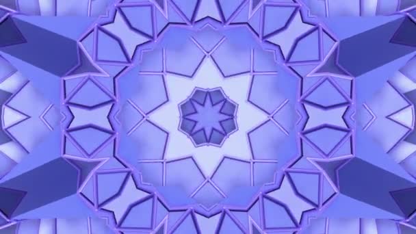 Blue Abstract Animated Background Kaleidoscope Effect Rendering — Stock Video