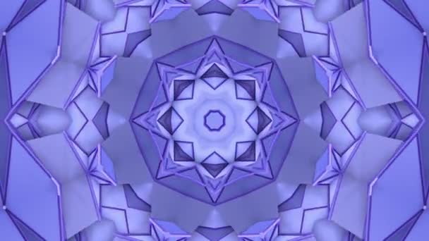 Blue Abstract Animated Background Kaleidoscope Effect Rendering — Stock Video