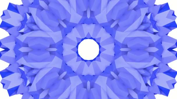 Blue Abstract Animated Background Kaleidoscope Effect Rendering — Stock Video